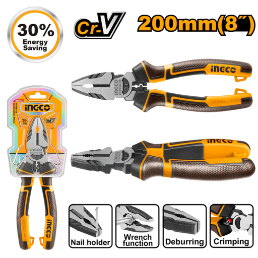 [HHCP28200] INGCO 8" High leverage combination pliers