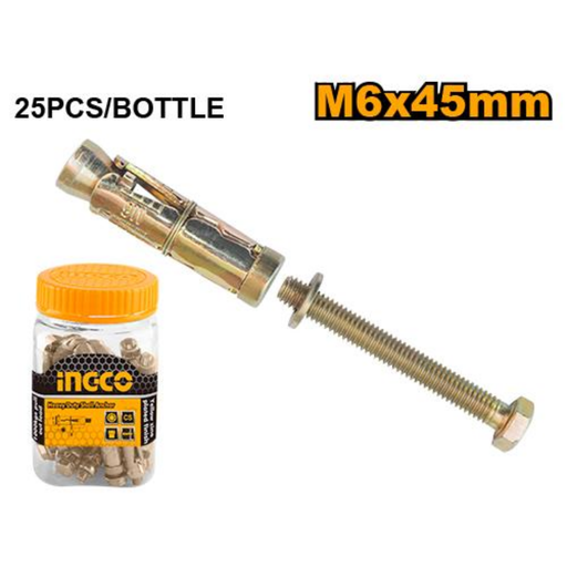 [HWHA0605511] INGCO Heavy duty shell anchor 25pcs M6x45mm