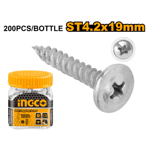 [HWPS4201921] INGCO Self-tapping screw 200 pcs ST4.2x19mm