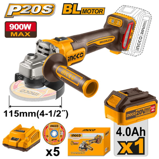 [CAGLI261521] INGCO Cordless angle grinder 900W