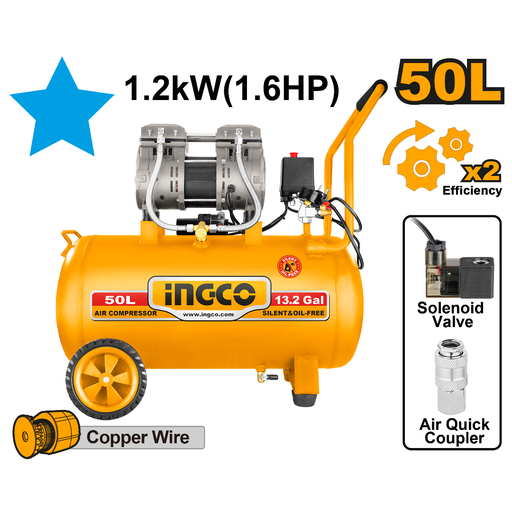 [ACS112501] INGCO Air Compressor 50L Oil Free System