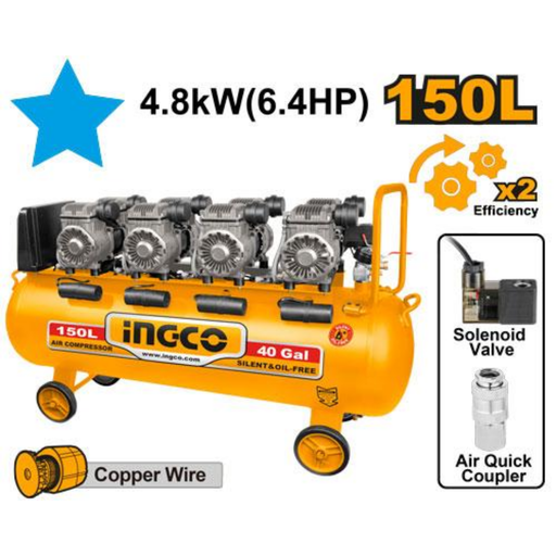 [ACS4481501] INGCO Air Compressor 150L Oil Free System