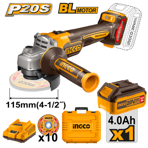 [CAGLI211541] INGCO Lithium-Ion Angle Grinder Set