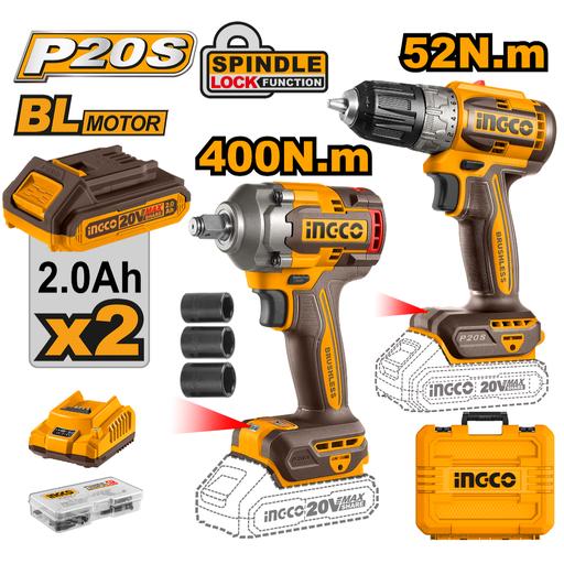 [CKLI20271] INGCO Cordless 2 pcs Combo kit CKLI20271