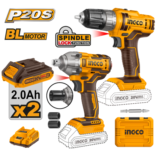 [COSLI230702] INGCO Lithium-Ion Cordless 2 pcs Combo kit COSLI230702