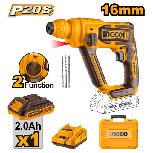 [CRHLI201681] INGCO Cordless rotary Hammer 20V 16mm
