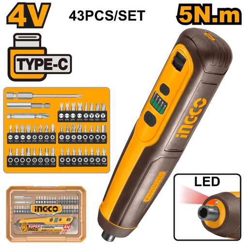 [CSDLI0406] INGCO Lithium-Ion Cordless screwdriver CSDLI0406