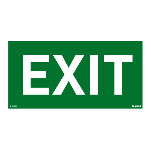 [661680] LEGRAND Label - for emergency lighting luminaires - EXIT - 100 x 200 mm