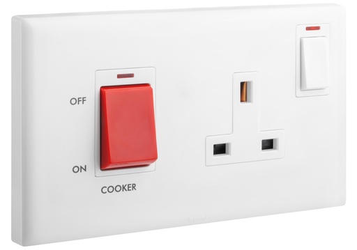 [618078] LEGRAND ELOE Double Pole Switched 45A+13A British Switch + Neon 2g 