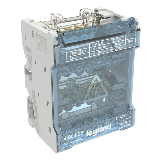 [400405] LEGRAND Repartiteur 4p 100a 4mod 2x25mm 5x2.5mm