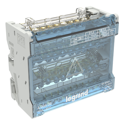 [400406] LEGRAND Repartiteur 4p 100a 6mod 10 Depart