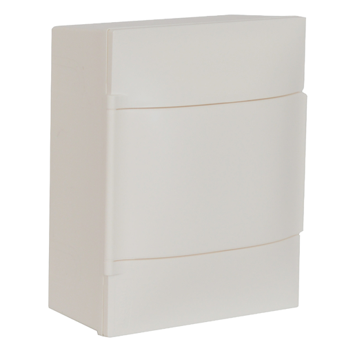 [134124] LEGRAND  Practibox S surface-mounting DIN cabinet - 1 row of 4 modules - White door - Earth terminal blocks