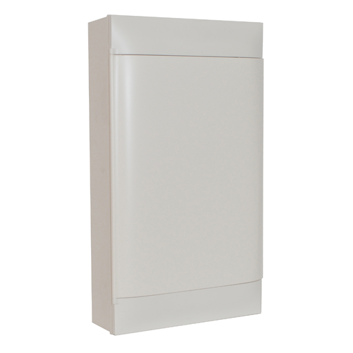 [135123] LEGRAND Practibox S surface-mounting DIN cabinet - 3 rows of 12 modules - White door - Earth terminal blocks