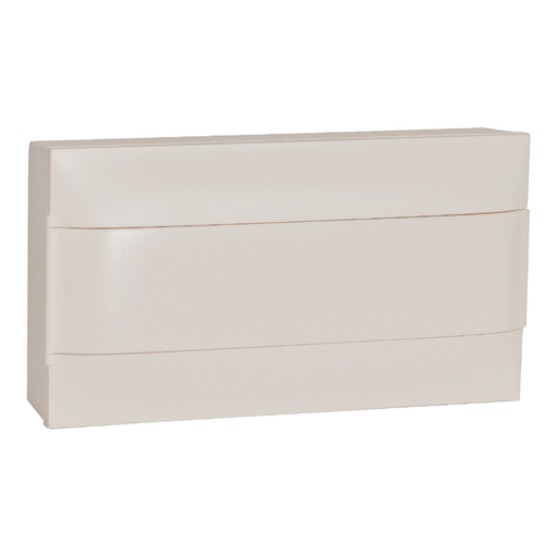 [137126] LEGRAND Practibox S surface-mounting DIN cabinet - 1 row of 18 modules - White door - Earth terminal blocks
