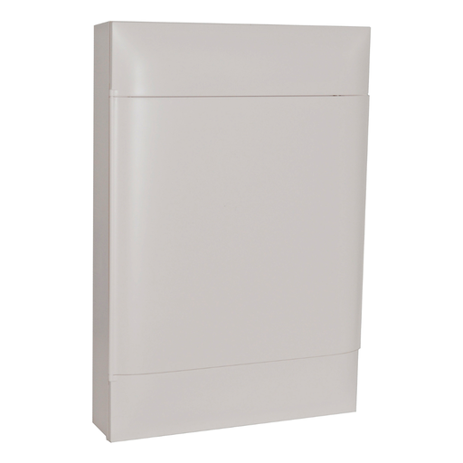 [137128] LEGRAND Practibox S surface-mounting DIN cabinet - 3 rows of 18 modules - White door - Earth terminal blocks