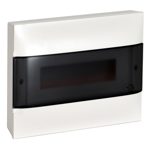 [135131] LEGRAND Practibox S surface-mounting DIN cabinet - 1 row of 12 modules - smoked door - Earth terminal blocks