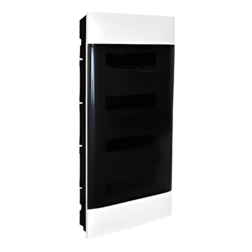 [137059] LEGRAND Practibox S flush-mounting DIN cabinet for masonry wall - 4 rows of 18 modules - smoked door