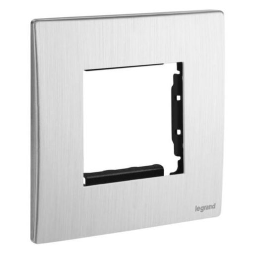 [281192ba] LEGRAND  Mallia sense mod arteor adaptor 1g with cover plate brushed alu