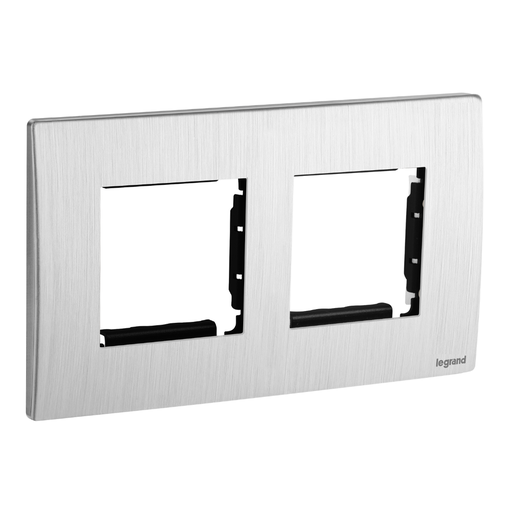 [281193ba] LEGRAND  Mallia sense mod arteor adaptor 2g with cover plate brushed alu