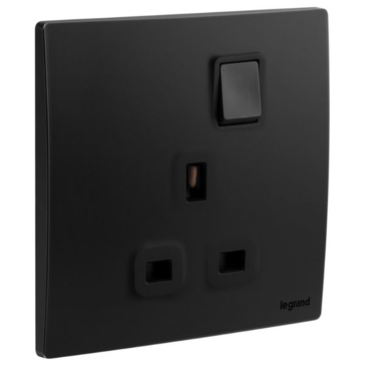 [281111mb] LEGRAND Mallia sense switch socket 13a matt black
