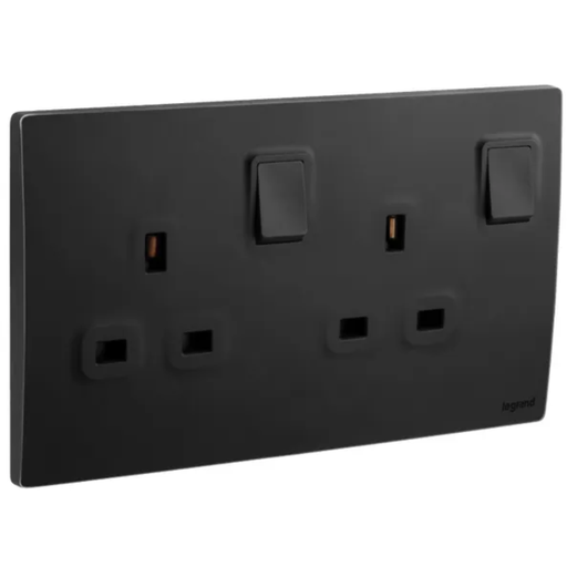 [281122mb] LEGRAND Mallia sense switch socket 3p 16a twin multistandard matt black