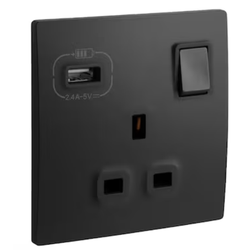 [281134mb] LEGRAND Mallia sense switch socket 3x13a+usb A matt black