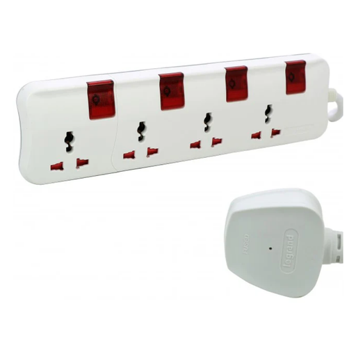 [698544] LEGRAND Multi-Outlet Extension Sockets MS 4X2P+E + 4 switches Illuminated British Standard plug + 3M cable length
