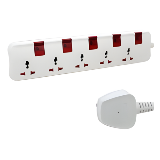 [698545] LEGRAND Multi-Outlet Extension Sockets MS 5X2P+E + 5 switches Illuminated British Standard plug + 3M cable length