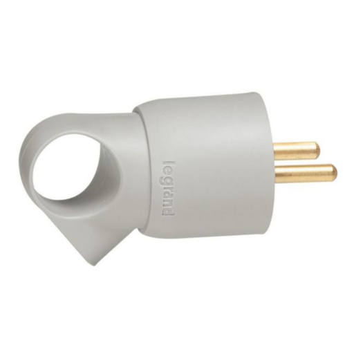 [050218] LEGRAND 2P+T 16A plastic plug with ring - grey