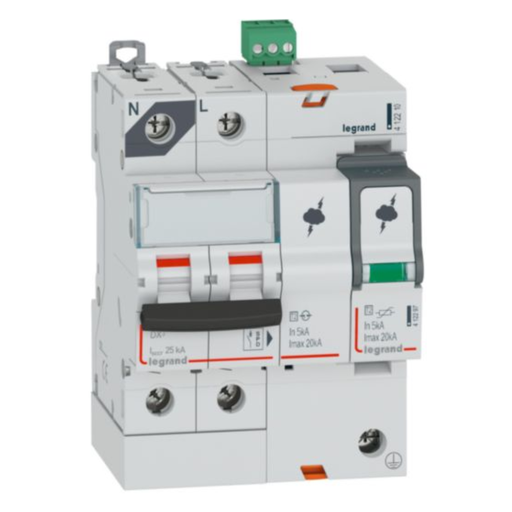 [412210]  LEGRAND Surge Protector 1p+n 20ka T2 Regime TT TNS 4mod 