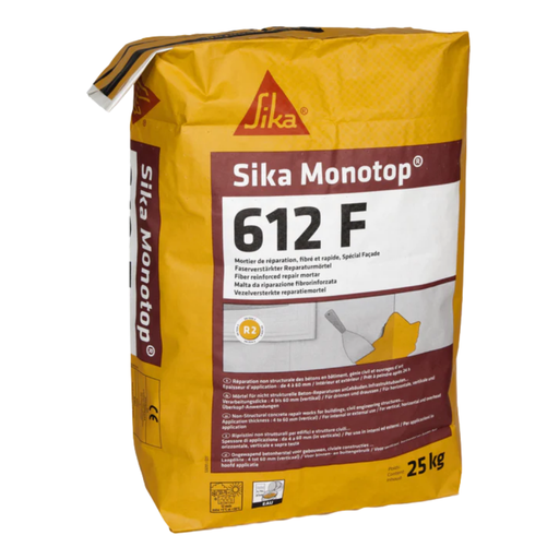 SIKA Monotop 612F 25KG Mortier de réparation fibré à prise rapide