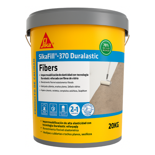 SIKA Sikafill 370 Fiber White & Grey 20kg Elastic waterproofing covering with glass fibre for roofing