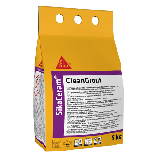 SIKA Sikaceram Clean Grout 5kg CG2 WA Class Tile Grout - Ash (Suitable for pools,bathrooms, outdoor)