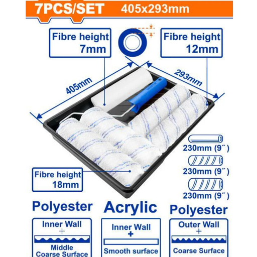 [WCB3H51] WADFOW Cylinder Brush 7 In 1 Set