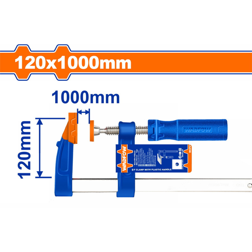 [WCP2125] WADFOW F Clamp With Plastic Handle 120 X 1000Mm