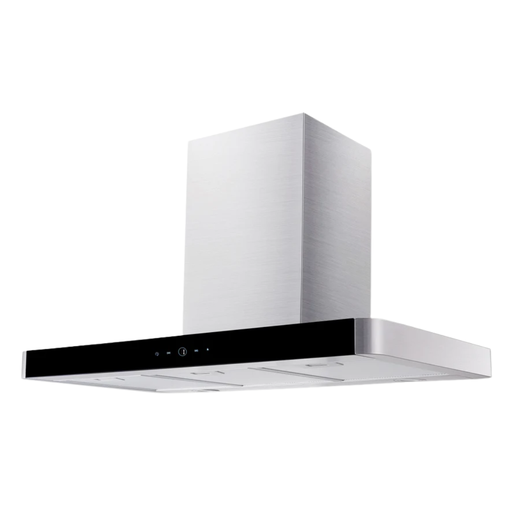 [TT1990] Redline Chimney Hood 90cm Stainless Steel + Black Glass Panel Finish