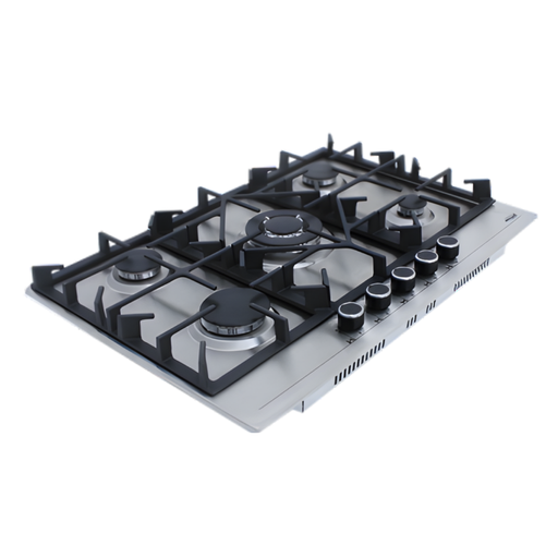 [75GT Grey] PACIFIC Stainless Steel Finish Built-In Gas Hob 4 Burner + 1 Wok Burner Grey
