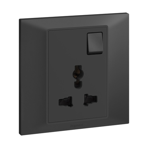 [617767] LEGRAND Belanko™ S Anthracite Switch Socket Multistandard 3x13a