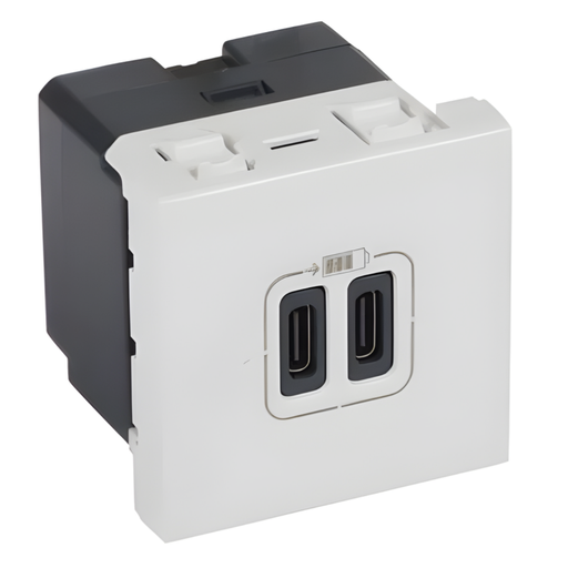 [572072] LEGRAND Arteor™ White Socket 2xUSB C 2mod