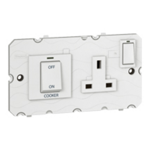 [572088] LEGRAND Arteor™ White Cooker Unit 45amp + Socket