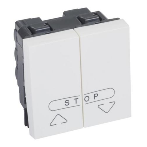 [572219] LEGRAND Arteor™ White Double Push Button For Electric Roller Blinds Control 2mod