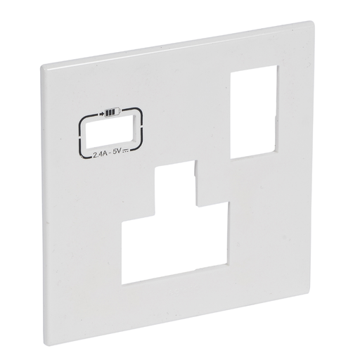 [575110] LEGRAND Arteor™ White Faceplate MSTD Switched Socket + USB A
