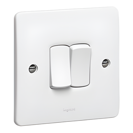 [730024] LEGRAND Synergy™ Single pole switch - 2 gang - 1 way - 10 AX 250 V~ - White