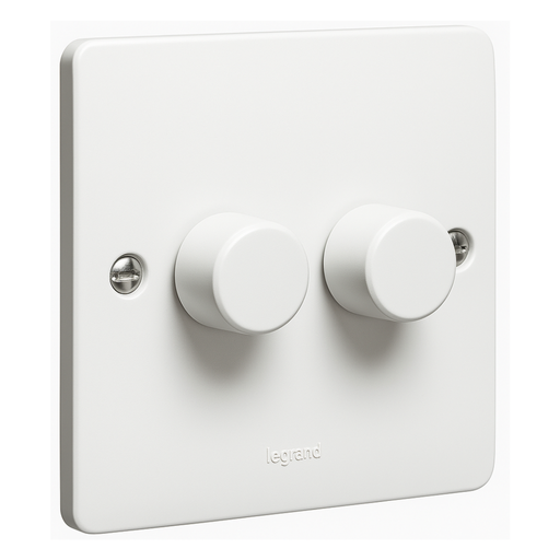 [730157] LEGRAND Synergy™ Rotary dimmer - 2 gang - 2 way - 400 W- 100/240 V~ - 50/60 Hz - White